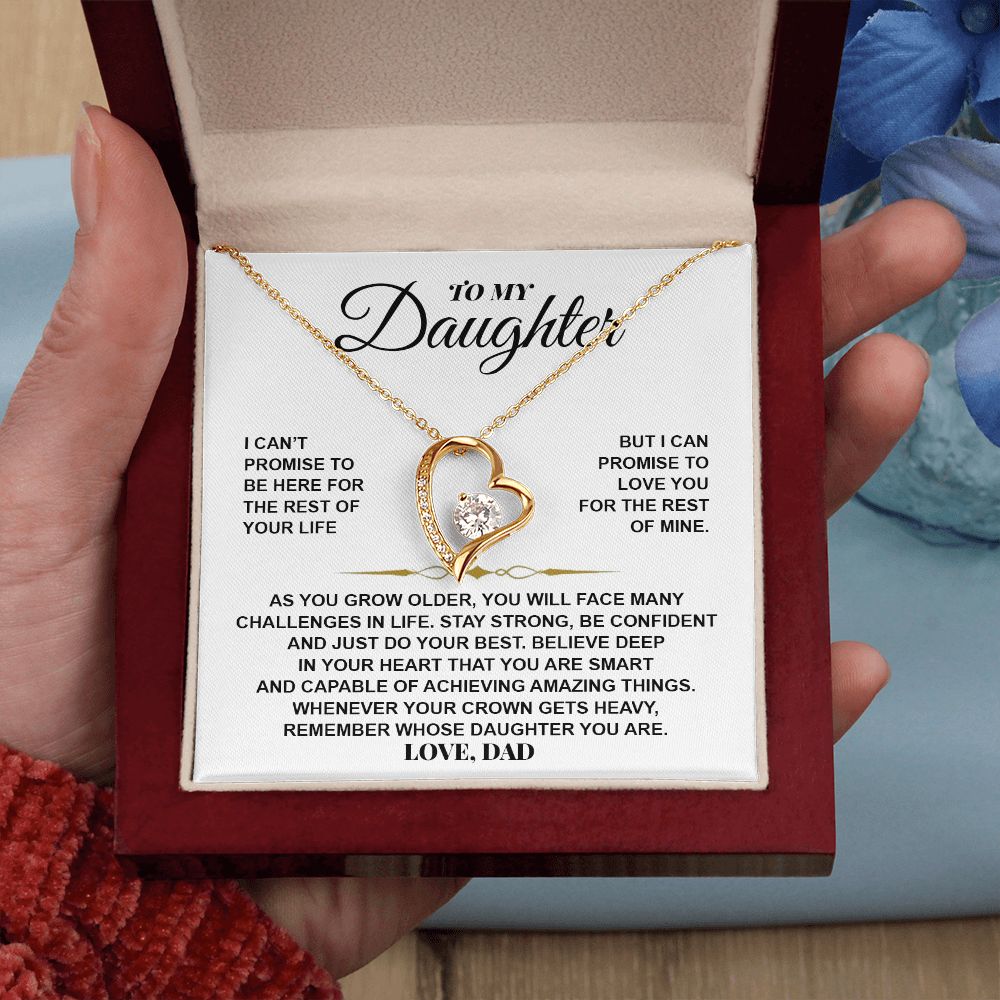 To My Daughter Gift From Dad | Be Confident And Just Do Your Best | Forever Love Necklace