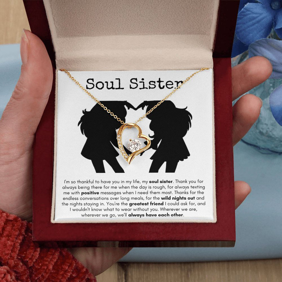 Soul Sister - Forever Love Necklace - Silhouette Gift For Mom, necklace For Wife, Gift For Mother's Day