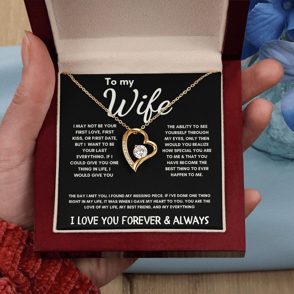 To My Wife - Forever Love Necklace - The Day I Met You - Black Card Gift For Mom, necklace For Wife, Gift For Mother's Day