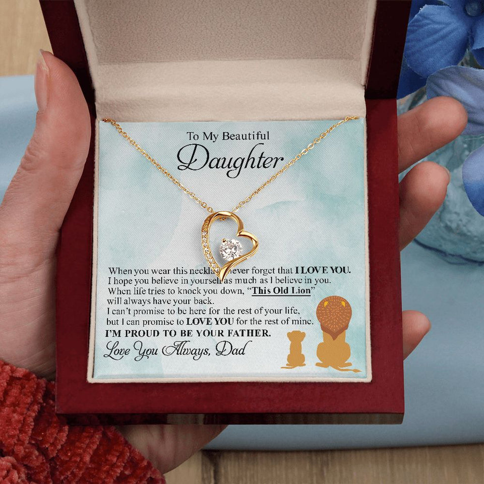 Beautiful Daughter | Proud To Be Your Father | Forever Love Necklace | Gift For Daughter From Dad
