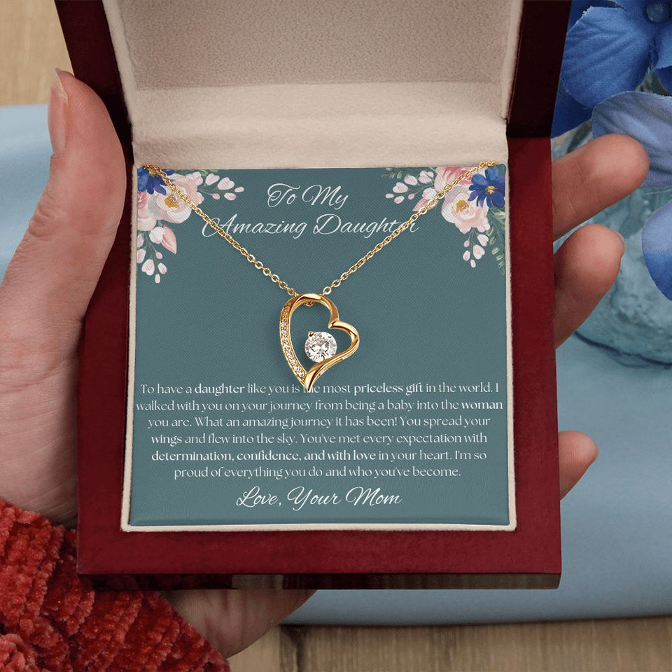 To My Amazing Daughter - From Mom - Forever Love Necklace Gift For Mom, necklace For Wife, Gift For Mother's Day