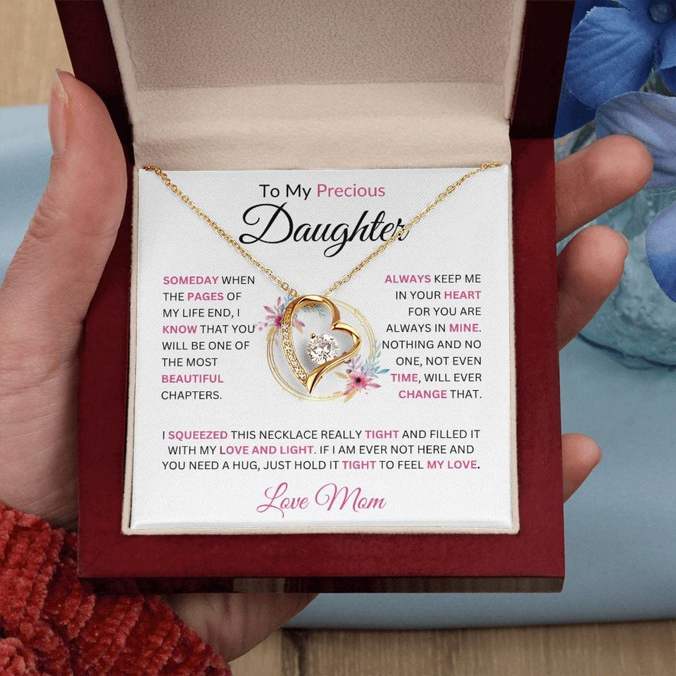 To My Precious Daughter Someday When The Pages Love Mom | Forever Love Necklace