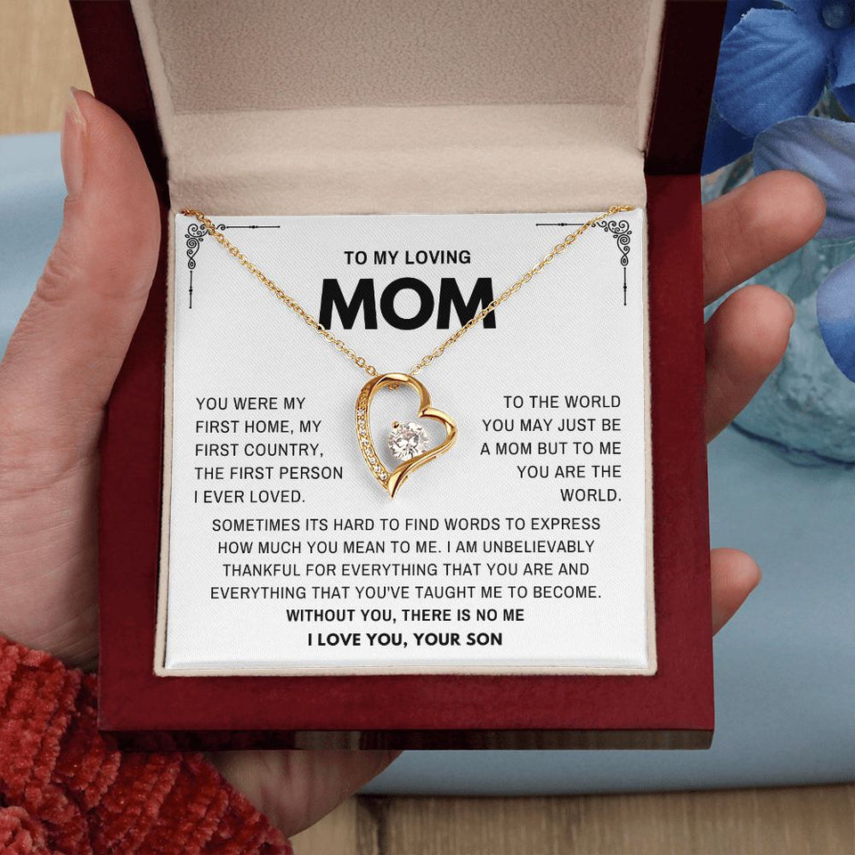 To my Loving Mom- Mother's day Gift From Son- Forever Love Necklace