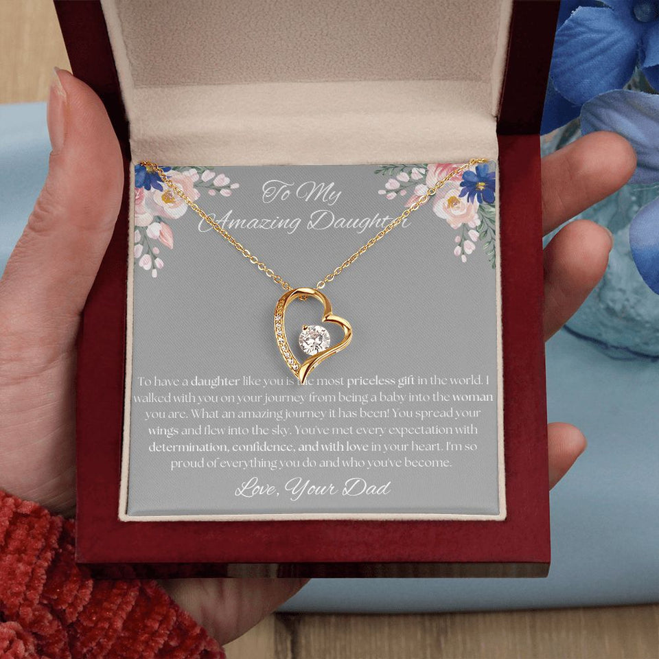 To My Amazing Daughter - From Dad - Forever Love Necklace Gift For Mom, necklace For Wife, Gift For Mother's Day