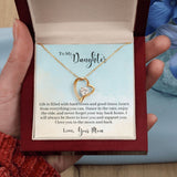 To My Daughter -Learn From Everything -  Forever Love Heart Necklace