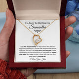 Personalized I'm Sorry Forever Love Necklace, Apology Gift