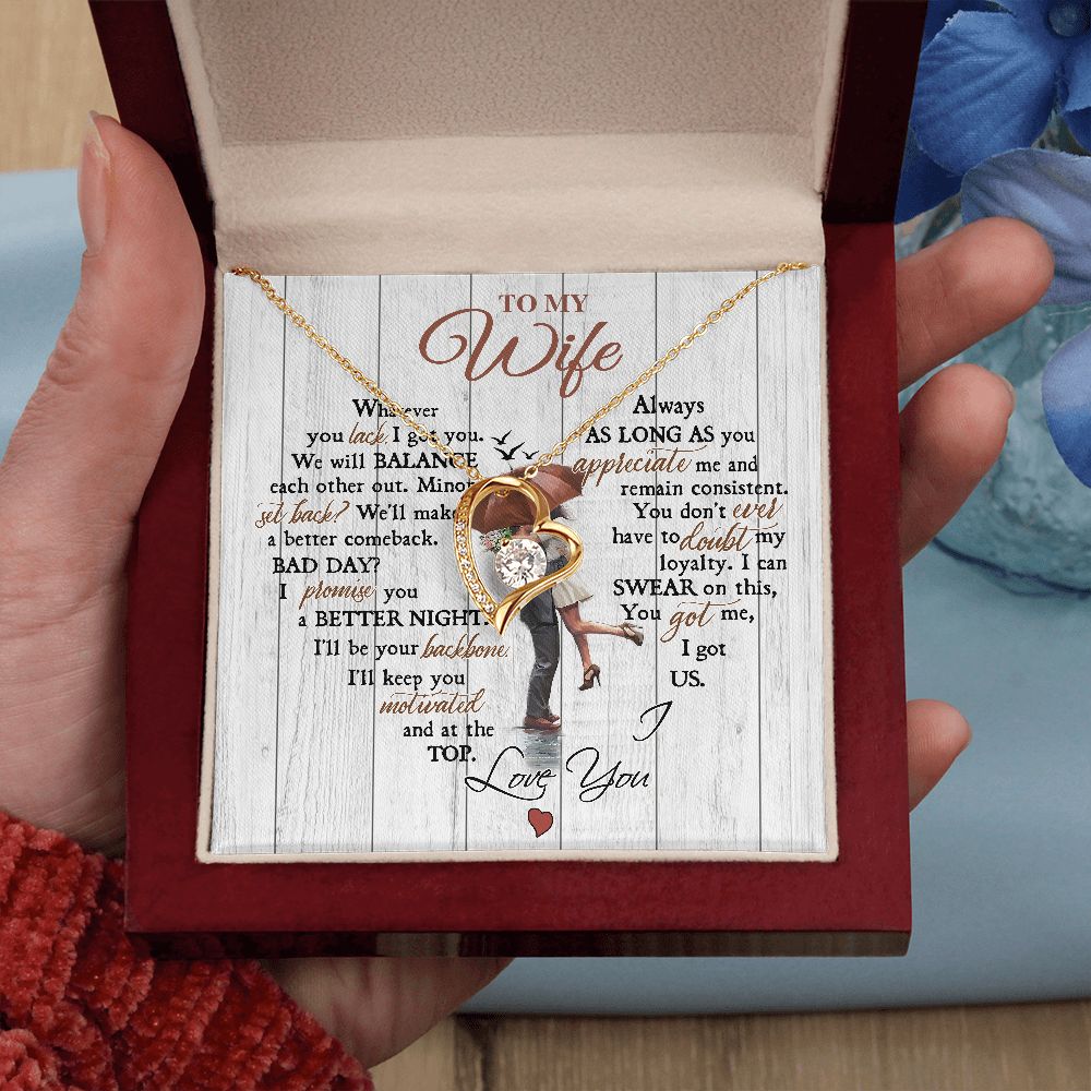 To My Wife | I'll Be Your Backbone | Forever Love Necklace | Christmas Gift for Wife