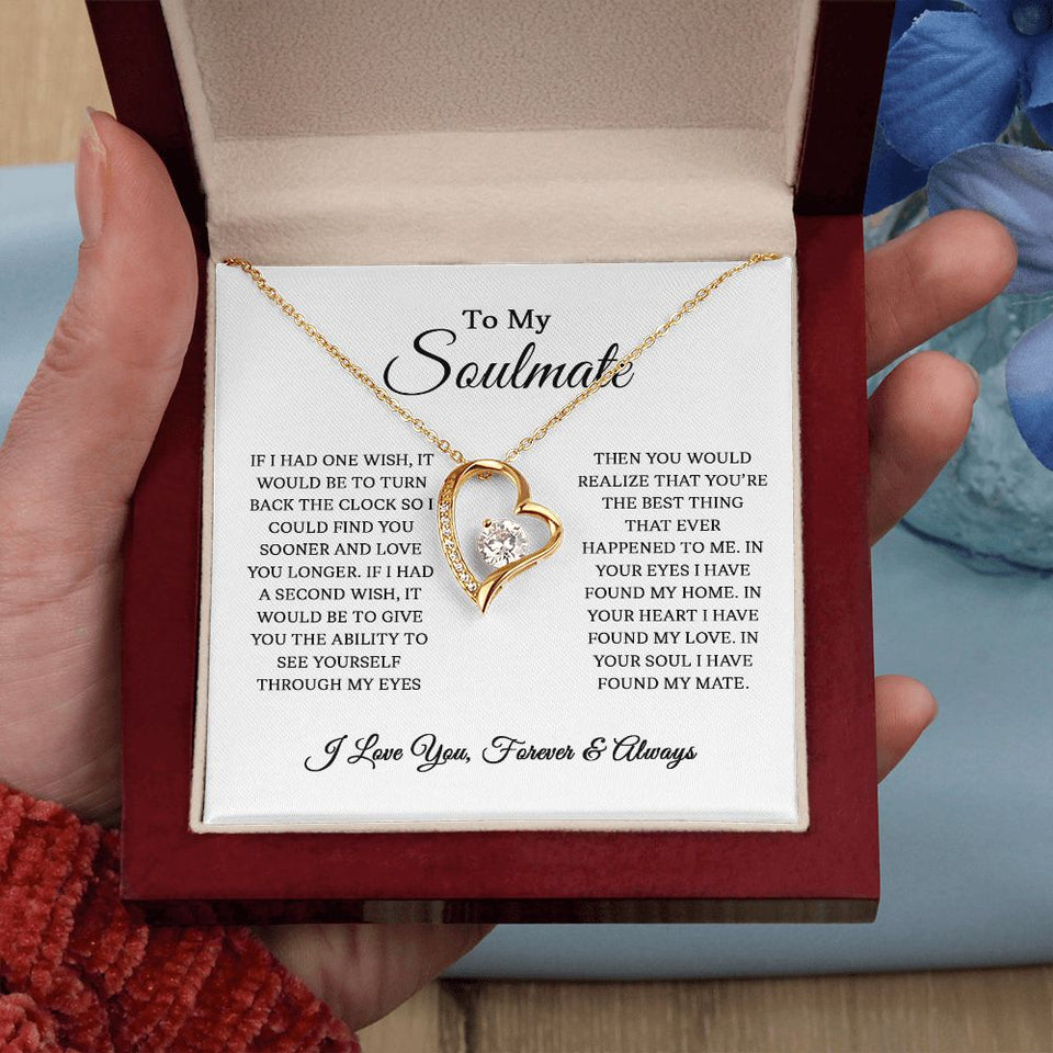 To My Soulmate In Your Eyes | Romantic Gift For Your Soulmate | Forever Love Necklace
