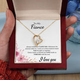 To My Fiance - Forever Love - Till the End - White Card Gift For Mom, necklace For Wife, Gift For Mother's Day