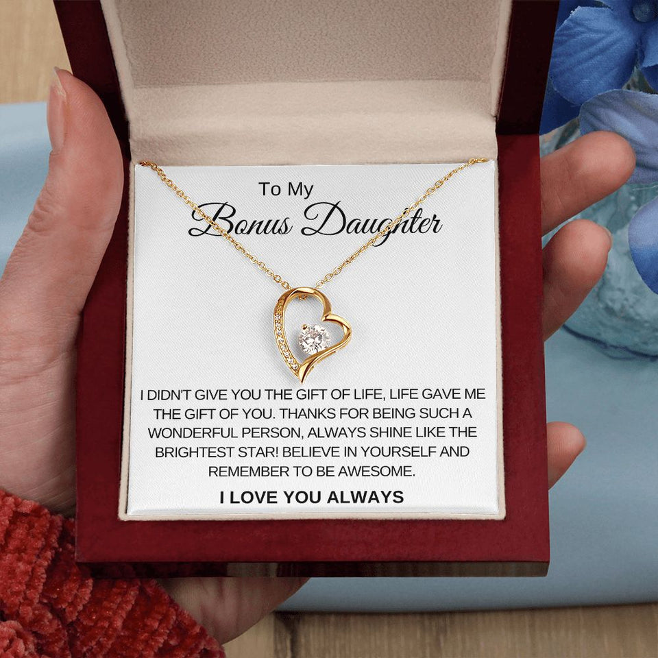 Forever Love Necklace for Bonus Daughter Gift For Mom, necklace For Wife, Gift For Mother's Day