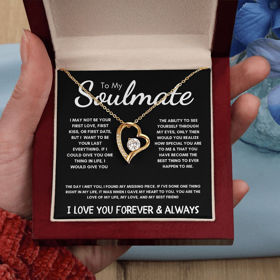 To My Soulmate - Forever Love Necklace - The Day I Met You - Black Card
