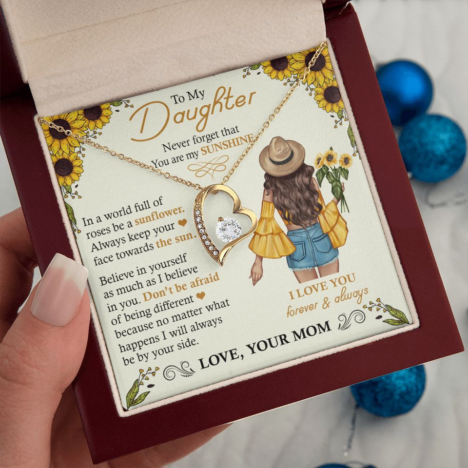 To My Daughter | My Sunshine | Forever Love Necklace | Gift for Daughter from Mom
