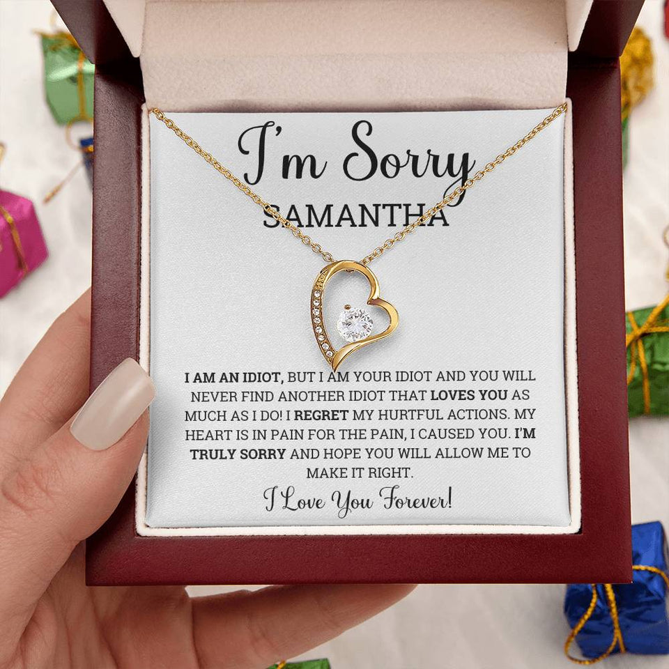 Personalized Im Sorry Forever Love Necklace, Apology Gift for Wife, Girlfriend