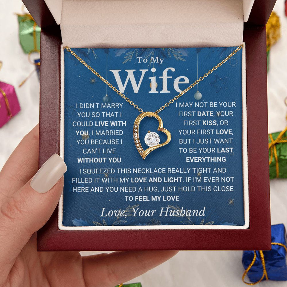 Wife Necklace from Husband - Without You - Forever Love Necklace, Best Necklace for Wife, Gift for Birthday, Anniversary