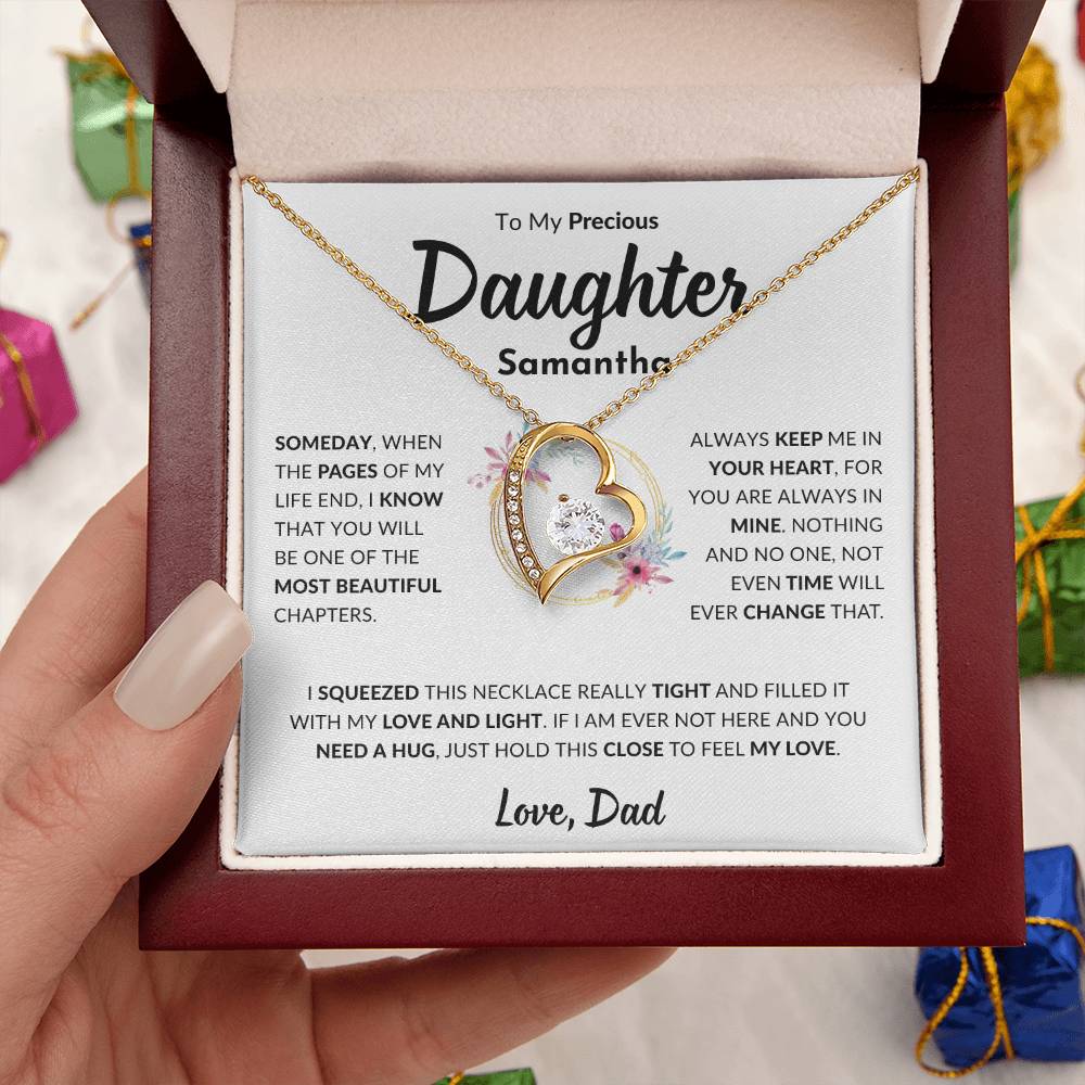 Personalized Daughter Forever Love Necklace, Birthday Gift, Graduation Gift for Her, Christmas present