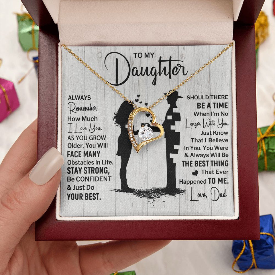 Daughter Always Remember, Forever Love Necklace, Anniversary Gift For Daughter From Dad