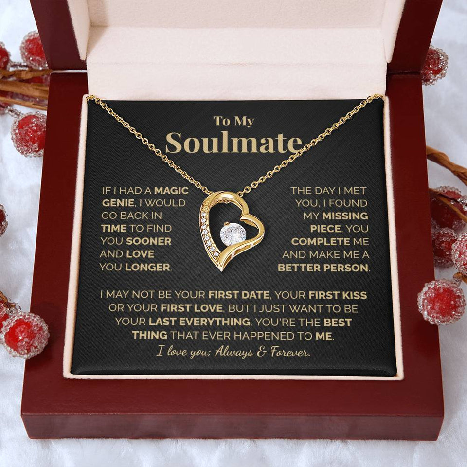 To My Soulmate, Always & Forever, Love Knot Necklace, Anniversary Gift, Valentine Necklace
