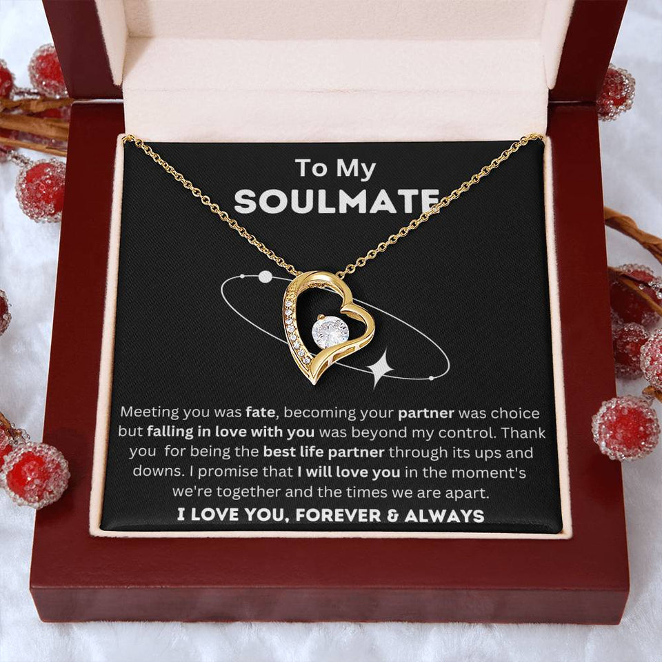 To My Soulmate, Life Partner, Forever Love Necklace
