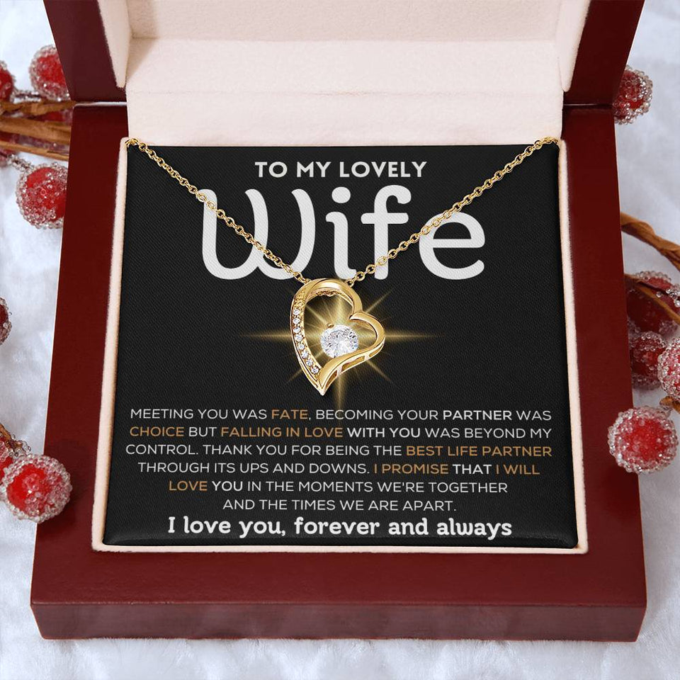 To My Lovely Wife  - Best Life Partner  - Forever Love Necklace