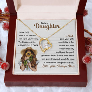 Daughter Beautiful Flower, Forever Love Necklace, Gift For Daughter From Dad, Christmas Gift Idea