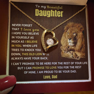Dad to Daughter Necklace - Forever Love Necklace - Necklace Gift for Daughter from Dad