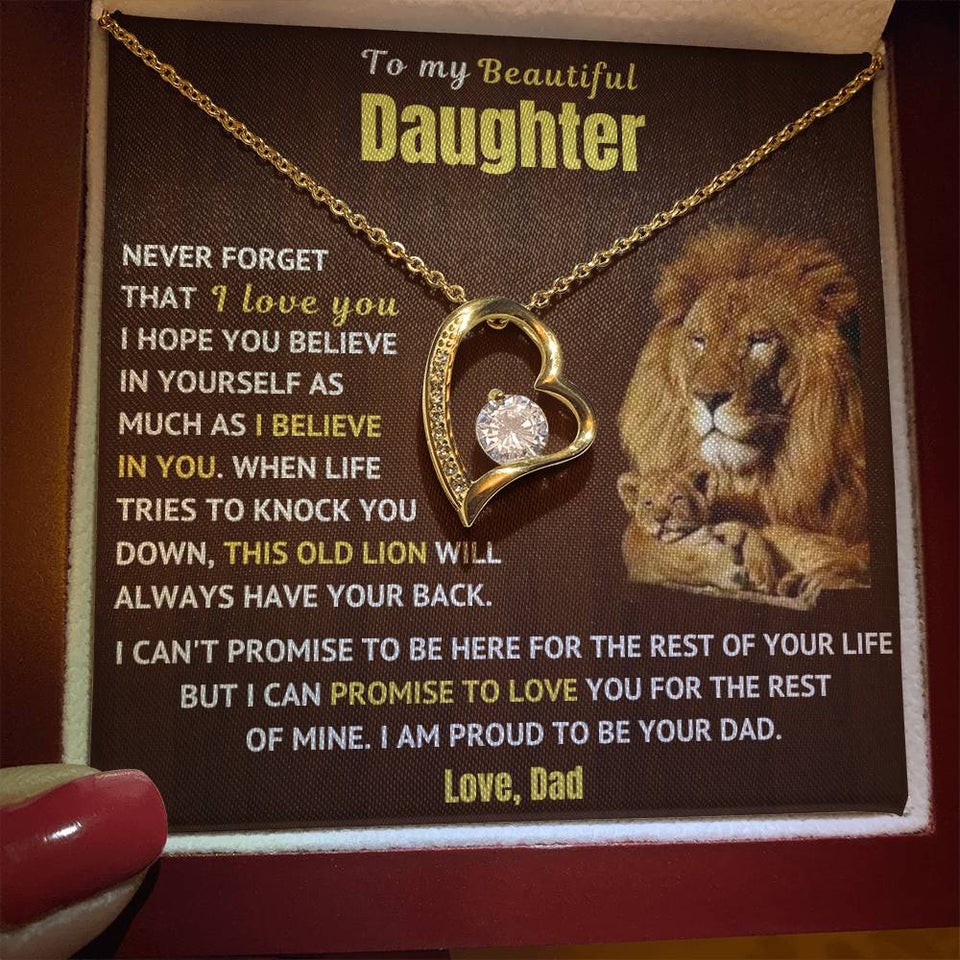 Dad to Daughter Necklace - Forever Love Necklace - Necklace Gift for Daughter from Dad