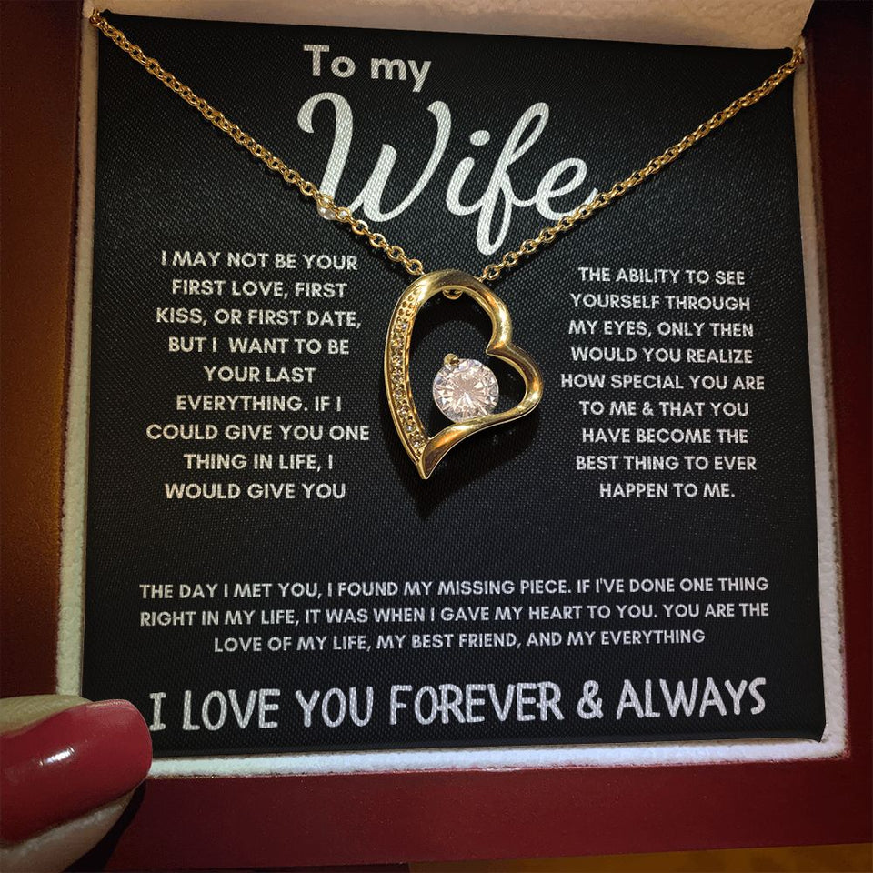 To My Wife - Forever Love Necklace - The Day I Met You - Black Card Gift For Mom, necklace For Wife, Gift For Mother's Day