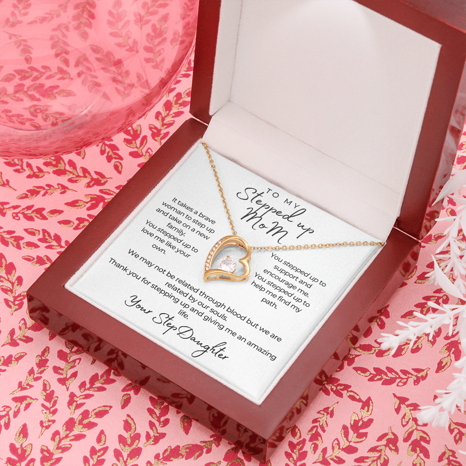 Gorgeous Necklace for Step Mom from Step Daughter, Personalized Forever Love Necklace, Birthday, Mother's Day Gift