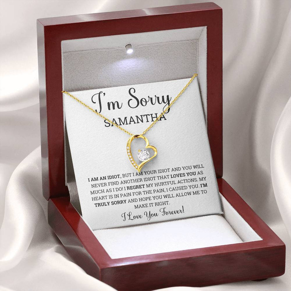 Personalized Im Sorry Forever Love Necklace, Apology Gift for Wife, Girlfriend
