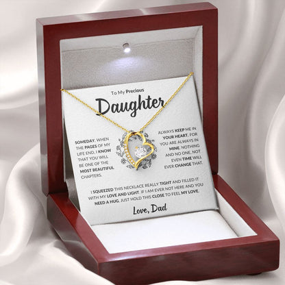 Precious Daughter Forever Love Necklace, Jewelry Gifts from Dad, Graduation Gift, Happy Birthday Gift Daughter