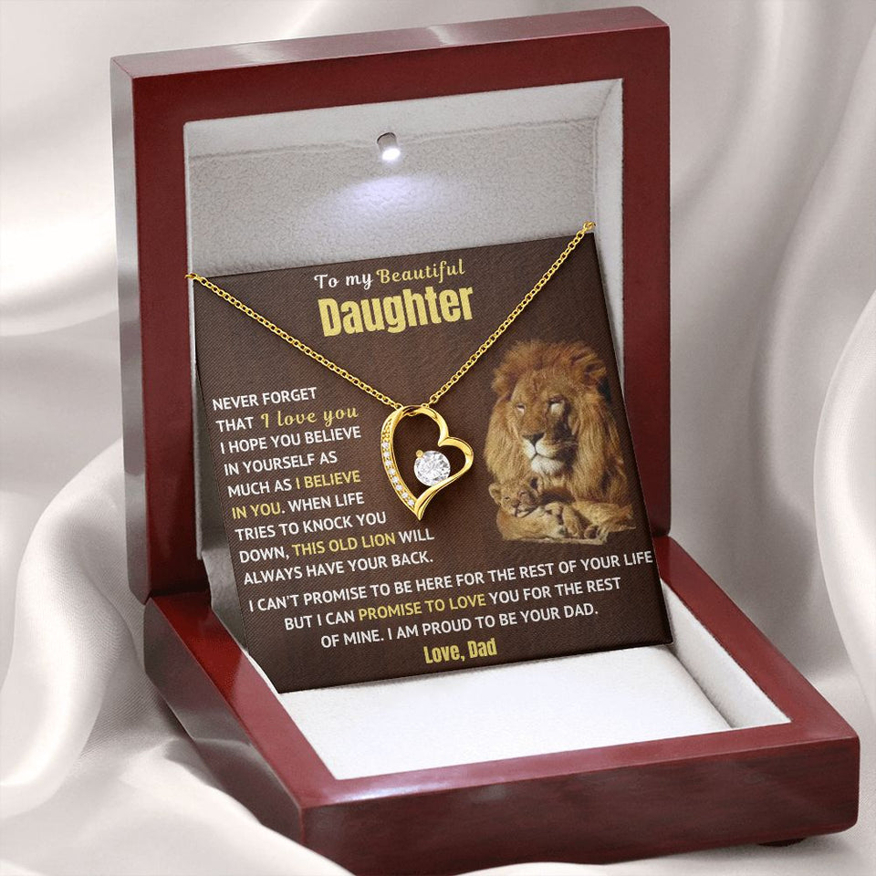 Dad to Daughter Necklace - Forever Love Necklace - Necklace Gift for Daughter from Dad