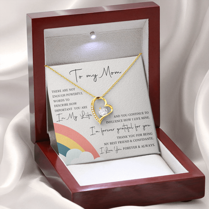To My Mom | Forever Grateful For You | Forever Love Necklace