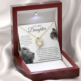To My Daughter Necklace Never Forget Forever Love You, Best Gift for Daughter, Necklace for Daughter, Forever Love Necklace