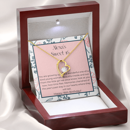 Personalized Sweet 16 Forever Love Necklace