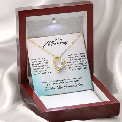 To My Mommy Mom Necklace Gift - I am so lucky that you get to be my mommy, you're gonna knock this outta sight From Daughter Son Heart Forever Love Necklace LX028C
