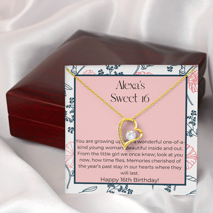 Personalized Sweet 16 Forever Love Necklace