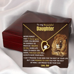Dad to Daughter Necklace - Forever Love Necklace - Necklace Gift for Daughter from Dad