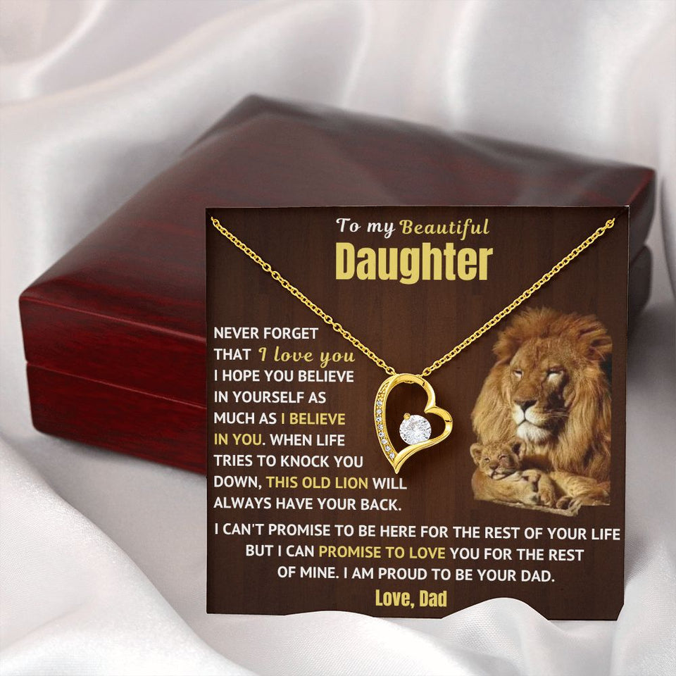 Dad to Daughter Necklace - Forever Love Necklace - Necklace Gift for Daughter from Dad