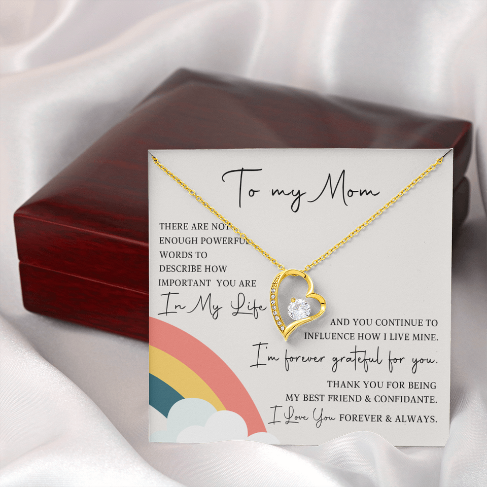 To My Mom | Forever Grateful For You | Forever Love Necklace