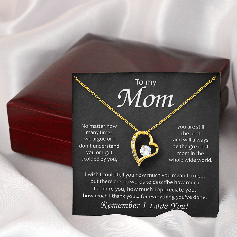 To My Mom | Remember I Love You | Forever Love Necklace