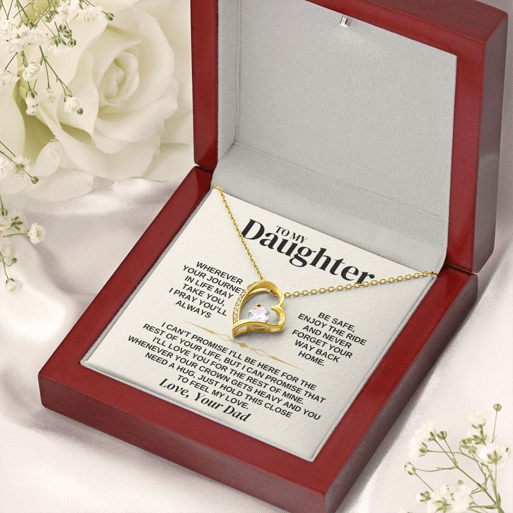 To My Daughter Necklace - Love Dad - Necklace for Daughter Necklace from Dad to Daughter Forever Love Necklace