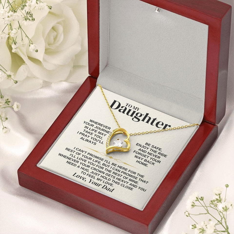 To My Daughter Necklace - Love Dad - Necklace for Daughter Necklace from Dad to Daughter Forever Love Necklace
