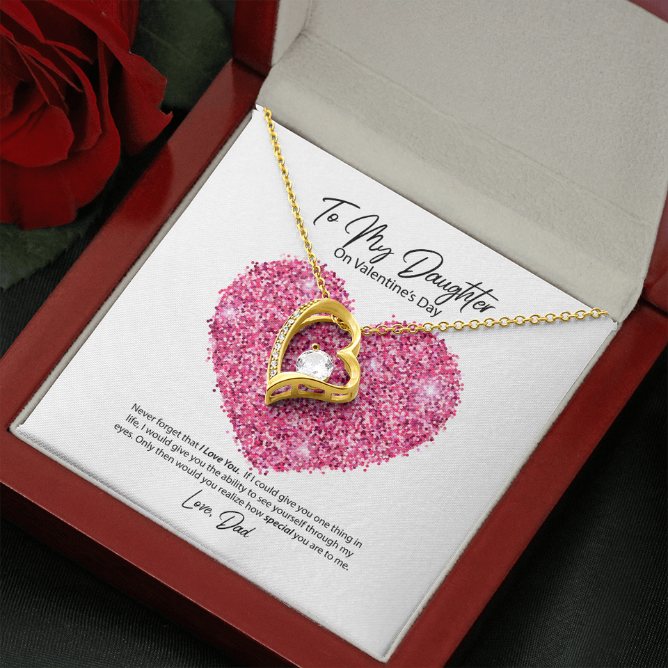 To My Daughter from Dad Valentine's Day Forever Love Necklace