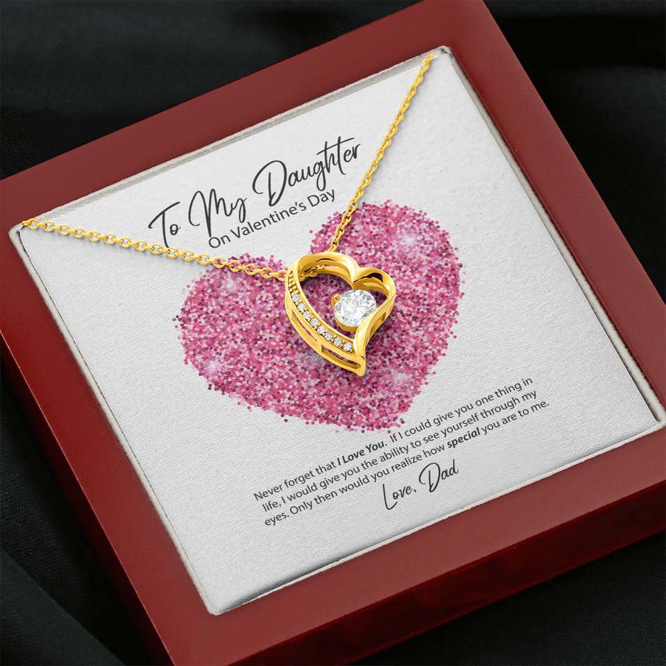 To My Daughter from Dad Valentine's Day Forever Love Necklace