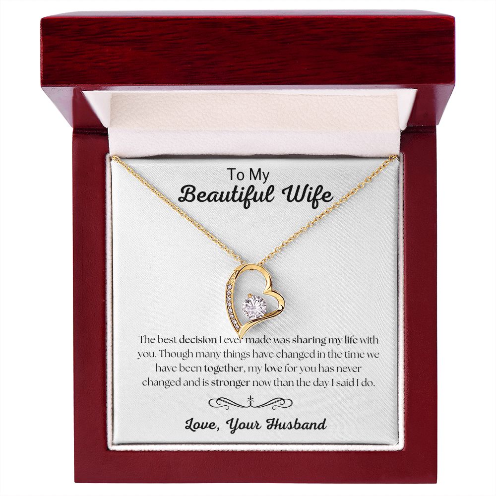 To My Beautiful Wife - Forever Love Necklace Gift For Mom, necklace For Wife, Gift For Mother's Day