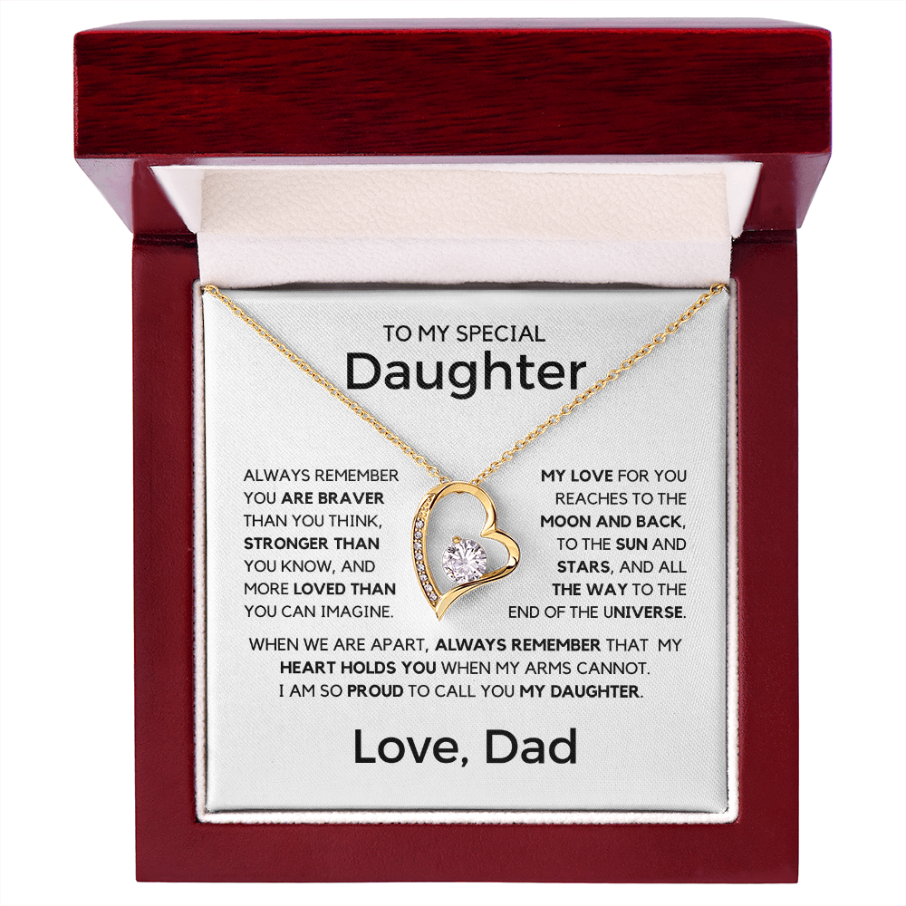 Gift for My Special Daughter from Dad - Moon and Back Love Dad, Necklace for Daughter, Gift for Daughter, Forever Love Necklace