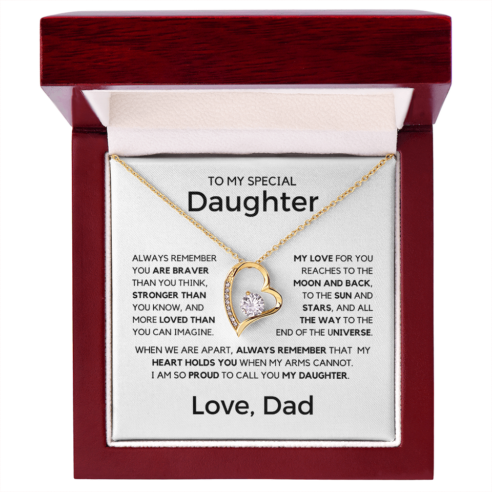 Gift for My Special Daughter from Dad - Moon and Back Love Dad, Necklace for Daughter, Gift for Daughter, Forever Love Necklace