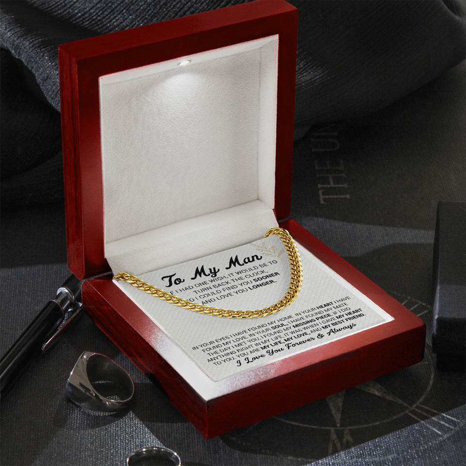 To My Man -  In Your Eyes I Have Found My Home - Cuban Link Chain