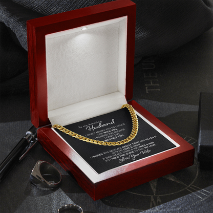 Gift for Husband I Can't Live Without You Necklace, Birthday Gift, Anniversary Gift, Necklace for Husband, Cuban Link Chain Necklace