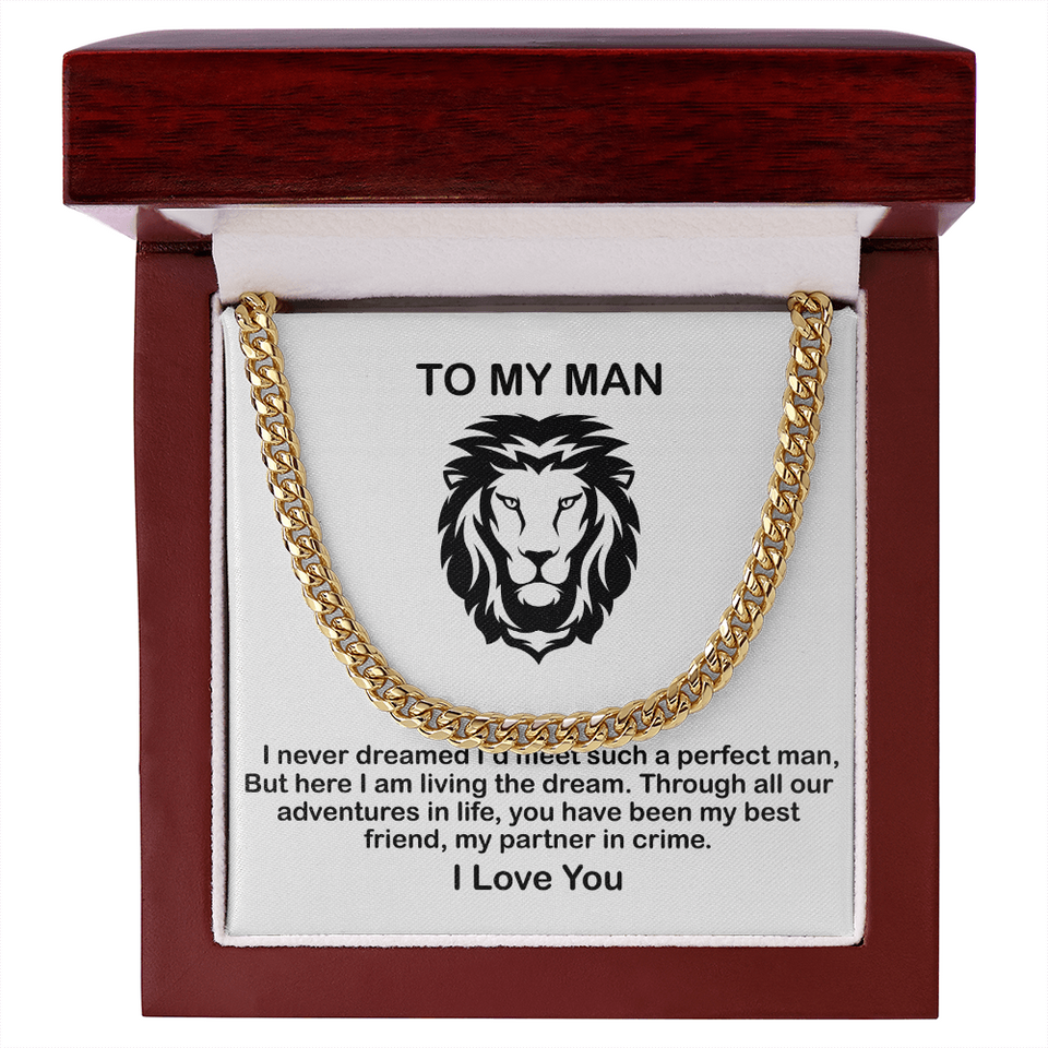 Man Necklace - You have been My Best Friend, My Partner in Crime, Father's Day Gift, Birthday Gift for Dad, Necklace for Man, Cuban Link Chain